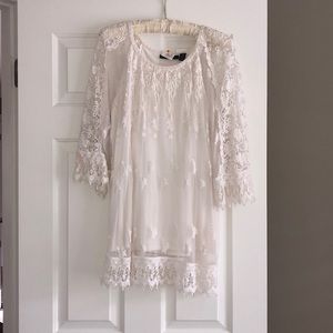 Super cute boho lace sheer tunic